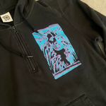 Life Sux Black Quarter Zip Printed Hoodie Photo 4