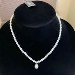 Sterling Silver NWT Vintage Marshall Field’s & Faux Pearl Necklace With Pendant Photo 1
