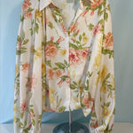 Jealous Tomato NWT  White Floral Print Work Blouse Size Large Photo 0