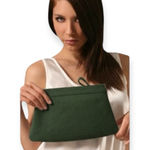 HTF: new Goldenbleu 𖣴 Farah Quilted Clutch Bag 𖣴 Rose Gold + Green Moss Leather Photo 0