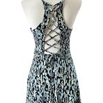 Ramy Brook Dress Halter Open Back Mini Dress Green Cactus Print Size XXS NWT Photo 5
