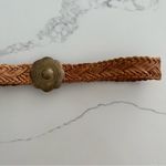 Anthropologie Vintage Moroccan Braided Leather Engraved Brass Buckle Belt in Camel Size Medium Photo 4