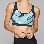 Athleta Teal Green Marbled Triple Dare Sports Bra Racerback Size Small Photo 0
