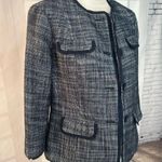 Talbots Navy Blue & White Tweed Blazer Jacket Size 12P Photo 1