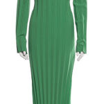 Awake A.W.A.K.E. MODE GREEN PLEATED MIDI DRESS FR 34/ US XS Photo 0