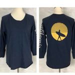 James Perse Standard Top 2 US M California Surfer Graphic Blue 3/4 Sleeve Tee Photo 1