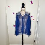 Free People  Joyride Sheer Embroidered Ruffle Top Photo 1