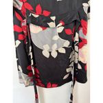 BCBG Maxazria 100% Silk Oriental Kimono Belted Floral Short Sleeve Dress Medium Photo 3