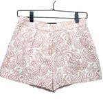 Anthropologie Victoria Beckham Floral Pleated High Waisted Jacquard Shorts Pink 4 Photo 4