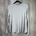 easel  Off-White Ribbed Long Sleeve V-Neck Top Photo 5