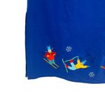 Michael Simon Lite Ski Trip Snowflake Embroidered Novelty Midi Skirt Blue Small Photo 5