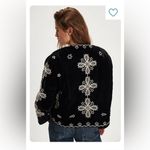 Free People  Mia Jacket Velvet Black Embroidered Size Large Photo 4
