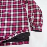 LL Bean Pink Plaid Fleece Lined‎ Flannel Shirt Jacket Shacket Size LARGE Photo 2