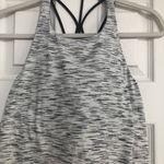 Lululemon  white grey  cross cross built in bra tank top women’s size 6 Photo 1