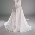 David's Bridal Lady Eleanor David’s Bridal Gown White Strapless Chapel Wedding Dress Size 12 Photo 3