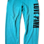 Victoria's Secret Y2K PINK Sweatpants Teal Blue Cotton Blend Logo XS Photo 0
