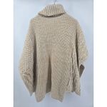 Moth Oversized Cable Knit Turtleneck Poncho Sweater Beige One Size Tan Size undefined Photo 2