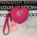 Juicy Couture  Pink Flash Love Mode Heart Wristlet Zip Around Coin Purse Photo 1