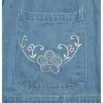 Vintage Tudor Court Embroidered Floral Blue Denim Jacket Chore Coat Size L Size L Photo 3