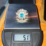 Natural Blue Apatite Sterling Silver Cocktail Ring Size 9 Photo 8