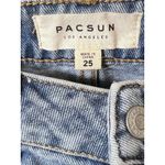 PacSun  Denim Retro Y2K Mini Skirt Light Wash Two Tone Frayed Hem Women's Size 25 Photo 2