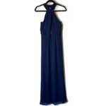 Lulus Navy Blue Halter Neck Deep V- Neck Maxi Dress Gown Size XS Photo 1