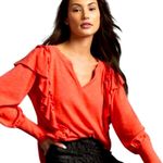 Pilcro Anthropologie  Cozy Popover Ruflle Pullover Sweater Photo 0