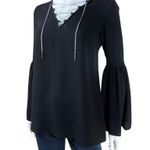 MICHAEL Michael Kors Metal Chain Lace Up Women’s Blouse Size X Photo 2