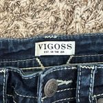 Vigoss  Dark Wash Skinny Jeans with White Trim Details size 2 Photo 3