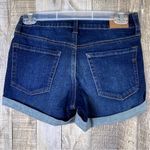 Aeropostale Aero Low Rise Size 2 Rolled Raw Hem Cuffed 5 Pocket Dark Blue Wash Denim Shorts Photo 1