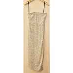 NWT House of Harlow 1960 x Revolve Sage Midi Dress Sequin Strapless Sheath Dress Silver Size M Photo 2
