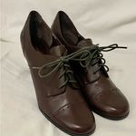 Etienne Aigner Nada Oxford Heels Leather Y2K 90s Lace Up Career Casual Size 8.5 Photo 3