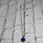 Purple Iridescent Galaxy Pendant Silver Tone Necklace Photo 4