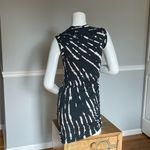 Pam & Gela Black White Tie Dye Ruched Side Mini Dress Cotton Tank Size P XS Photo 2