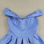Chi Chi London  Womens Marlie Dress Size 8 Blue Off-shoulder Cocktail NEW Photo 4