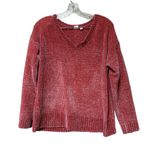 Gap Soft Chenille Sweater Red Cozy Winter V Neck Small Photo 0