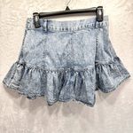 American Eagle AEO Outfitters Acid Wash Denim Ruffle Mini Skirt Girly Y2K Medium Photo 1