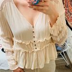 American Eagle Outfitters Pale Pink Blouse Size XL Photo 0