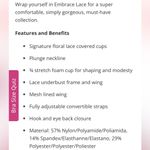 Wacoal  Nude 85391 Embrace Lace Plunge Bra 32DDD Photo 8