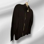Anne Klein  Black Zip Cardigan Sweater with Rhinestones nwt‎ Photo 3