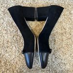 Talbots Isa Cut Out Pumps Black Suede Block Heel Size 10M Bows Classic Old Money Photo 4