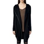 ALL SAINTS Ridley Hoodie Long Sweatshirt Zip Front Black size 6 Photo 6