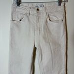 ZARA Off-White High Rise Straight Leg Jeans Raw Hem Size 4 Photo 1
