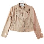 Lou & grey  size M peachy tan linen moto style jacket Photo 1