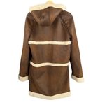 Avec Les Filles Women’s Reversible Faux Shearling Hooded Coat Brown Tan Size S Photo 6