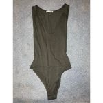 Honey Punch  Olive Green V Neck Bodysuit Top Size Small Photo 6