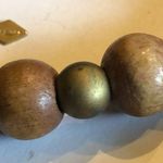 Bergere Vintage Wood Beaded Boho Leaf Pendant Karen Reed Necklace Brown Photo 6