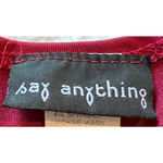 Say Anything Womens Y2K Top Size XL Red Short Sleeve Peplum Jeweled Scoop Neck Photo 1