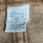 Vintage Lands End Women’s Stonewash Denim Skirt S 12 High Waisted Fall Mustard Gold Photo 3