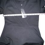 Talbots Dress Women Size 2 Black Ponte Long Sleeve V Cross Over Neck Shift New Photo 3